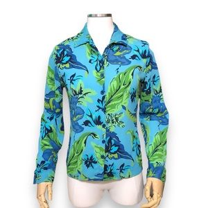 TOTOnKO Vintage Floral Button Front Blouse